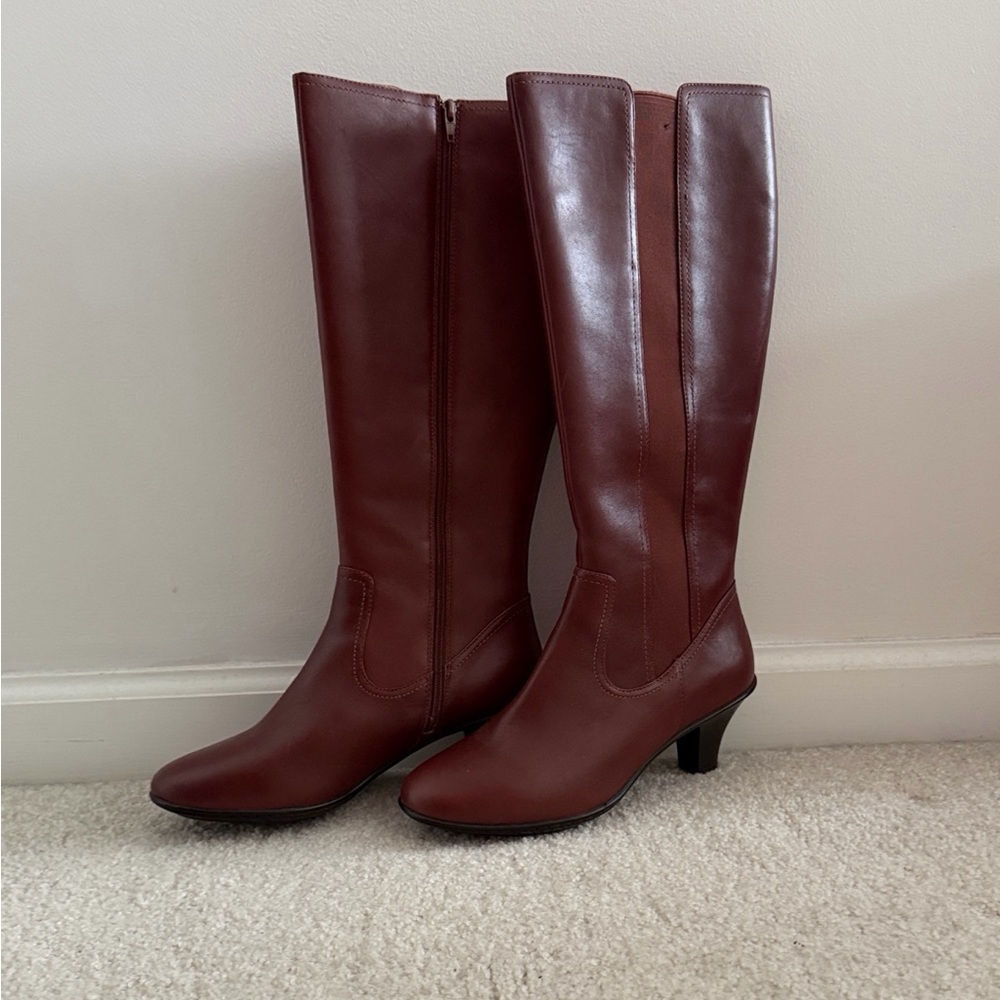 Softspots Rich Brown Heeled Boots